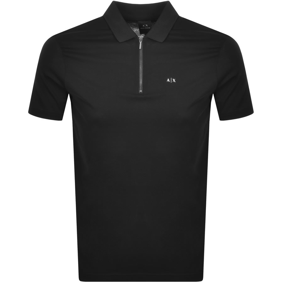 Alternative Image for ProductArmani Exchange Half Zip Polo T Shirt Black1